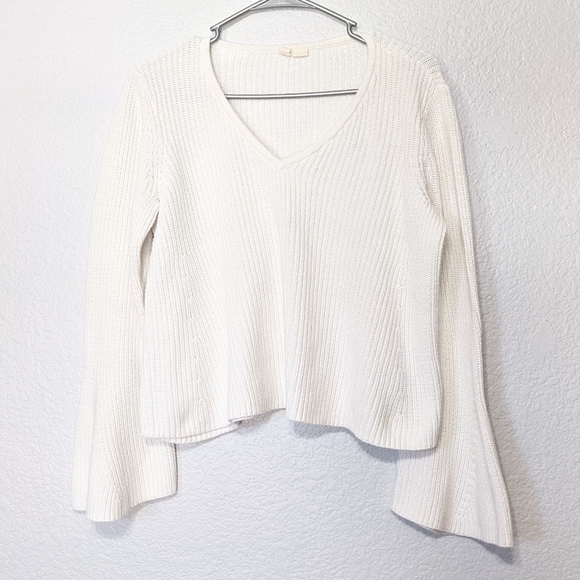 Moth Sweaters - Moth Bell Sleeved V Neck Sweater